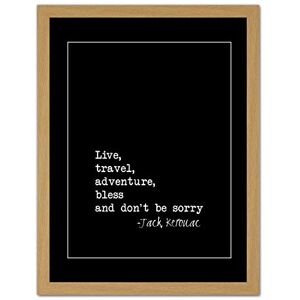 Wee Blue Coo Kerouac Live Travel Adventure Bless Artwork Framed Wall Art Print 18X24 Inch Wee Blue Coo Kerouac Live Travel Adventure Bless Artwork Framed Wall Art Print 18X24 Inch