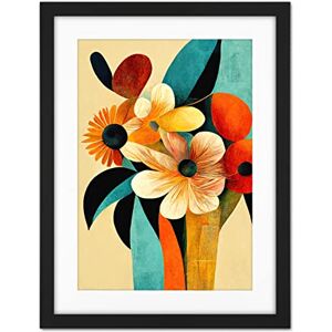 Doppelganger33 LTD Vibrant Modern Abstract Oil Painting Summer Flower Bouquet Teal Orange Artwork Framed Wall Art Print 18X24 inch Doppelganger33 LTD Vibrant Modern Abstract Oil Painting Summer Flower Bouquet Teal Orange Artwork Framed Wall Art Print 18X24 inch