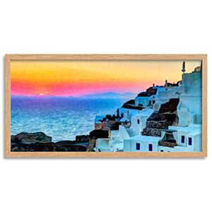 Wee Blue Coo Oia Village Santorini Greece Long Panel Framed Wall Art Print Wee Blue Coo Oia Village Santorini Greece Long Panel Framed Wall Art Print