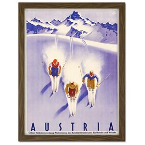 Wee Blue Coo Austria Alps Ski Snow Winter Travel Artwork Framed Wall Art Print 18X24 Inch Wee Blue Coo Austria Alps Ski Snow Winter Travel Artwork Framed Wall Art Print 18X24 Inch