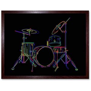 Wee Blue Coo Painting Illustration Colourful Drum Kit Music Instrument Art Print Framed Poster Wall Decor 12X16 Inch Wee Blue Coo Painting Illustration Colourful Drum Kit Music Instrument Art Print Framed Poster Wall Decor 12X16 Inch