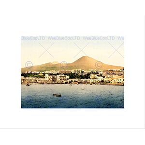 Wee Blue Coo VINTAGE MOUNT VESUVIUS TORRE DEL GRECO NEW BLACK FRAMED ART PRINT B12X11797 Wee Blue Coo VINTAGE MOUNT VESUVIUS TORRE DEL GRECO NEW BLACK FRAMED ART PRINT B12X11797