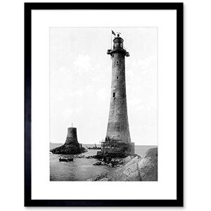 Wee Blue Coo Vintage Photo Eddystone Lighthouse Plymouth Framed Wall Art Print Wee Blue Coo Vintage Photo Eddystone Lighthouse Plymouth Framed Wall Art Print