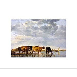 Wee Blue Coo PAINTING LANDSCAPE RURAL ANIMAL CUYP COWS RIVER FRAMED ART PRINT MOUNT B12X3951 Wee Blue Coo PAINTING LANDSCAPE RURAL ANIMAL CUYP COWS RIVER FRAMED ART PRINT MOUNT B12X3951