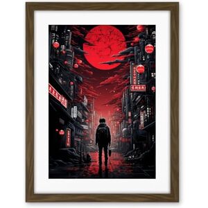 Artery8 Midnight Blood Moon in Tokyo Conceptual Artwork Gothic Street Japanese Cityscape Artwork Framed Wall Art Print 18X24 Inch Artery8 Midnight Blood Moon in Tokyo Conceptual Artwork Gothic Street Japanese Cityscape Artwork Framed Wall Art Print 18X24 Inch