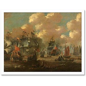 Artery8 Van De Velde Naval Battle Between Dutch Swedish Fleets Art Print Framed Poster Wall Decor 12x16 inch Artery8 Van De Velde Naval Battle Between Dutch Swedish Fleets Art Print Framed Poster Wall Decor 12x16 inch