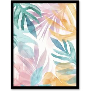 Artery8 Plant Lover Monstera Leaves Colourful Watercolour Living Room Artwork Framed Wall Art Print 18X24 Inch Artery8 Plant Lover Monstera Leaves Colourful Watercolour Living Room Artwork Framed Wall Art Print 18X24 Inch
