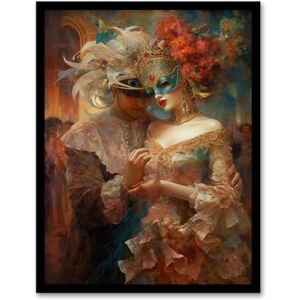 Artery8 - Venetian Masked Ball - A4 - Framed - Wall Art Print Artery8 - Venetian Masked Ball - A4 - Framed - Wall Art Print
