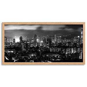 Wee Blue Coo Hong Kong City Lights Long Panel Framed Wall Art Print Wee Blue Coo Hong Kong City Lights Long Panel Framed Wall Art Print