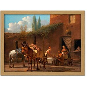 Artery8 Karel Du Jardin Muleteers At An Inn Painting Artwork Framed Wall Art Print 18X24 Inch Artery8 Karel Du Jardin Muleteers At An Inn Painting Artwork Framed Wall Art Print 18X24 Inch