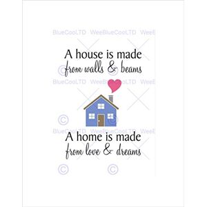Wee Blue Coo House Made Home Love Dreams Quote Typography Wall Art Print Wee Blue Coo House Made Home Love Dreams Quote Typography Wall Art Print