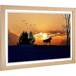 Big Box Art Framed Print of Wild Horse Sunset Birds Landscape Design Wall Art Picture Home Decor for Kitchen, Living Room, Bedroom, Hallway, Oak, A2 / 24.5x18 Inch / 62x45cm Big Box Art Framed Print of Wild Horse Sunset Birds Landscape Design Wall Art Picture Home Decor for Kitchen, Living Room, Bedroom, Hallway, Oak, A2 / 24.5x18 Inch / 62x45cm