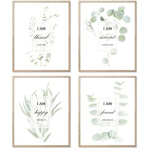 HoozGee Motivational Botanical Plants Wall Art Prints Canvas Posters Office Bedroom Decor (11"x14" UNFRAMED, Inspirational Leaf Art) HoozGee Motivational Botanical Plants Wall Art Prints Canvas Posters Office Bedroom Decor (11"x14" UNFRAMED, Inspirational Leaf Art)