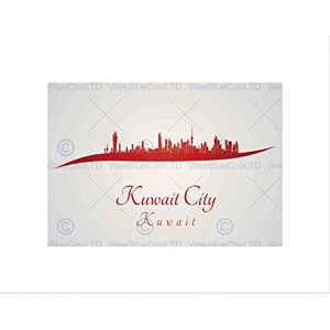 Wee Blue Coo Painting Abstract Cityscape Red Kuwait City Wall Art Print Wee Blue Coo Painting Abstract Cityscape Red Kuwait City Wall Art Print