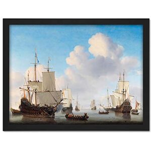 Artery8 Van De Velde Dutch Ships In A Calm Sea Artwork Framed Wall Art Print 18X24 Inch Artery8 Van De Velde Dutch Ships In A Calm Sea Artwork Framed Wall Art Print 18X24 Inch