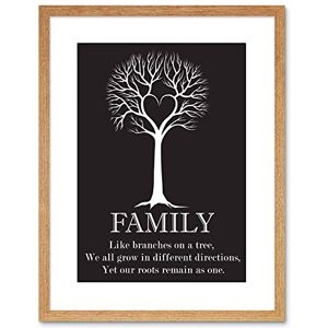 Wee Blue Coo QUOTE FAMILY ROOTS B&W HEART TREE TWO FRAMED PRINT F97X3388 Wee Blue Coo QUOTE FAMILY ROOTS B&W HEART TREE TWO FRAMED PRINT F97X3388