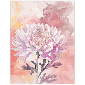 Artery8 Chrysanthemum Flower Watercolour Pastel Soft Living Room Extra Large XL Wall Art Poster Print Artery8 Chrysanthemum Flower Watercolour Pastel Soft Living Room Extra Large XL Wall Art Poster Print
