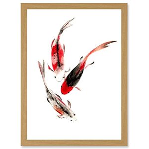 Wee Blue Coo Japanese Koi Fish Black And Red Swimming Artwork Framed Wall Art Print A4 Wee Blue Coo Japanese Koi Fish Black And Red Swimming Artwork Framed Wall Art Print A4
