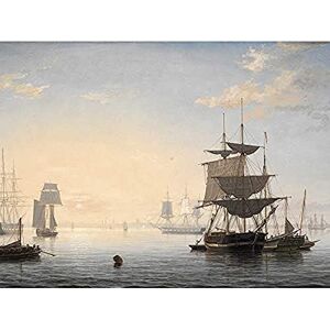 Artery8 Lane Harbour Of Boston City In Distance Unframed Wall Art Print Poster Home Decor Premium Artery8 Lane Harbour Of Boston City In Distance Unframed Wall Art Print Poster Home Decor Premium