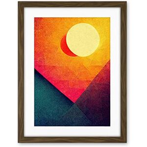 Wee Blue Coo Abstract Geometric Retro Eclipse Moon Sun Yellow Pink Teal Colourful Sunset Artwork Framed Wall Art Print 18X24 Inch Wee Blue Coo Abstract Geometric Retro Eclipse Moon Sun Yellow Pink Teal Colourful Sunset Artwork Framed Wall Art Print 18X24 Inch