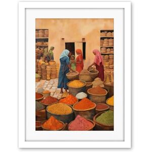 Artery8 Traditional Rural Indian Food Market Watercolour Artwork Spices Herbs Artwork Framed Wall Art Print 18X24 Inch Artery8 Traditional Rural Indian Food Market Watercolour Artwork Spices Herbs Artwork Framed Wall Art Print 18X24 Inch