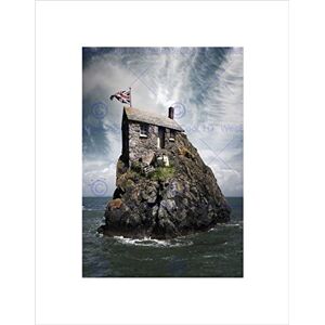 Wee Blue Coo PHOTO COMPOSITION CRAZY HOUSE ROCKY ISLAND SHEEP FRAMED ART PRINT B12X13050 Wee Blue Coo PHOTO COMPOSITION CRAZY HOUSE ROCKY ISLAND SHEEP FRAMED ART PRINT B12X13050