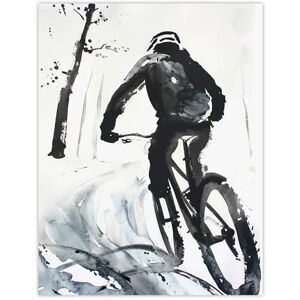 Artery8 Abstract Mountain Biker Biking Winter Landscape Man Cave Extra Large XL Wall Art Poster Print Artery8 Abstract Mountain Biker Biking Winter Landscape Man Cave Extra Large XL Wall Art Poster Print