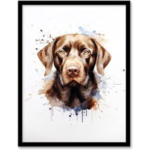 Artery8 Chocolate Labrador Retriever Lovers Gift Watercolour Pet Portrait Painting Artwork Artwork Framed Wall Art Print A4 Artery8 Chocolate Labrador Retriever Lovers Gift Watercolour Pet Portrait Painting Artwork Artwork Framed Wall Art Print A4