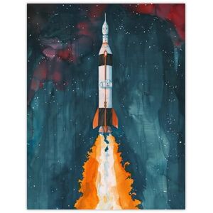 Artery8 Space Apollo 11 Saturn V Rocket Launch Painting Living Room Large Wall Art Poster Print Thick Paper 18X24 Inch Artery8 Space Apollo 11 Saturn V Rocket Launch Painting Living Room Large Wall Art Poster Print Thick Paper 18X24 Inch