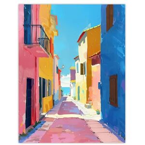 Artery8 Mediterranean Street Spain Painting Seaside Bathroom Toilet Extra Large XL Wall Art Poster Print Artery8 Mediterranean Street Spain Painting Seaside Bathroom Toilet Extra Large XL Wall Art Poster Print