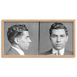 Artery8 NYPD Mugshot Gangster Charles Lucky Luciano 1931 Photo Framed Wall Art Print Long 25X12 Inch Artery8 NYPD Mugshot Gangster Charles Lucky Luciano 1931 Photo Framed Wall Art Print Long 25X12 Inch