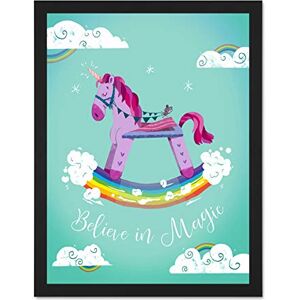 Wee Blue Coo Unicorn Believe In Magic Wall Large Framed Art Print Poster Wall Decor 18x24 inch Wee Blue Coo Unicorn Believe In Magic Wall Large Framed Art Print Poster Wall Decor 18x24 inch