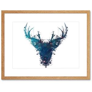 Wee Blue Coo Graphic Ink Splat Deer Stag Framed Picture Art Framed Wall Art Print Wee Blue Coo Graphic Ink Splat Deer Stag Framed Picture Art Framed Wall Art Print