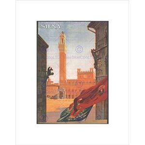 Wee Blue Coo Travel Siena Torre Del Mangia Italy Vintage Advert Wall Art Print Wee Blue Coo Travel Siena Torre Del Mangia Italy Vintage Advert Wall Art Print
