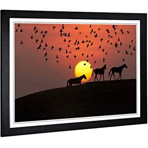 Big Box Art Framed Print of Birds and Horses Sunset Design Wall Art Picture Home Decor for Kitchen, Living, Dining Room, Bedroom, Hallway, Office, Black, A2 / 24.5x18 Inch / 62x45cm Big Box Art Framed Print of Birds and Horses Sunset Design Wall Art Picture Home Decor for Kitchen, Living, Dining Room, Bedroom, Hallway, Office, Black, A2 / 24.5x18 Inch / 62x45cm