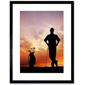 Wee Blue Coo Sport Mock Photo Golf Golfer Silhouette Sunset Framed Wall Art Print Wee Blue Coo Sport Mock Photo Golf Golfer Silhouette Sunset Framed Wall Art Print
