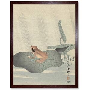 Artery8 Ohara Koson Frog Lotus Leaf Pond Japanese Painting Art Print Framed Poster Wall Decor 12x16 inch Artery8 Ohara Koson Frog Lotus Leaf Pond Japanese Painting Art Print Framed Poster Wall Decor 12x16 inch