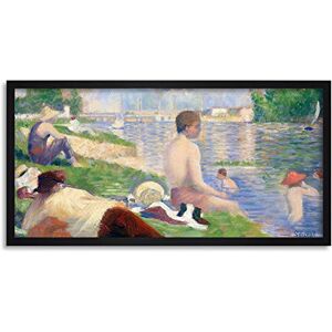 Fine Art Prints Seurat Final Study Bathers Asnieres Impressionist Painting Long Framed Art Print Wall Poster 25x12 inch Fine Art Prints Seurat Final Study Bathers Asnieres Impressionist Painting Long Framed Art Print Wall Poster 25x12 inch
