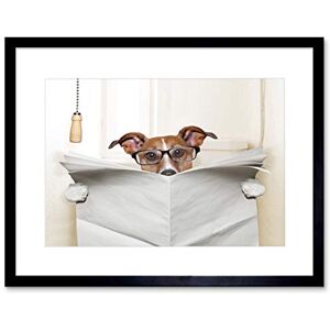 Wee Blue Coo Photo Mock Up Jack Russell Toilet Reading Newspaper Framed Wall Art Print Wee Blue Coo Photo Mock Up Jack Russell Toilet Reading Newspaper Framed Wall Art Print