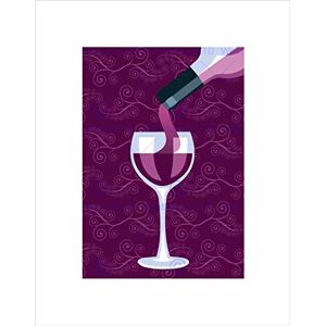 Wee Blue Coo Painting Illustration Red Wine Bottle Glass Alcohol Wall Art Print Wee Blue Coo Painting Illustration Red Wine Bottle Glass Alcohol Wall Art Print