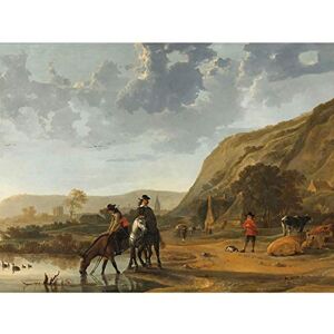 Artery8 Aelbert Cuyp River Landscape With Riders Painting Premium Wall Art Canvas Print 18X24 Inch Artery8 Aelbert Cuyp River Landscape With Riders Painting Premium Wall Art Canvas Print 18X24 Inch
