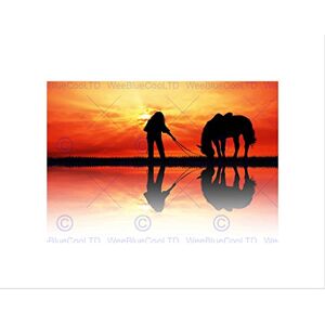 Wee Blue Coo Photo Composition Silhouette Woman Horse Sun Wall Art Print Wee Blue Coo Photo Composition Silhouette Woman Horse Sun Wall Art Print