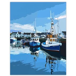 Artery8 Fishing Boats Padstow Harbour Digital Painting Bathroom Toilet Extra Large XL Wall Art Poster Print Artery8 Fishing Boats Padstow Harbour Digital Painting Bathroom Toilet Extra Large XL Wall Art Poster Print