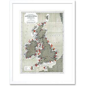Wee Blue Coo Map Antique 1884 Price Lighthouses Lightships British Isle Framed Wall Art Print Wee Blue Coo Map Antique 1884 Price Lighthouses Lightships British Isle Framed Wall Art Print