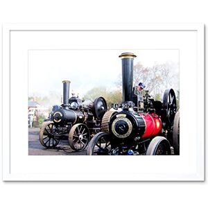 Wee Blue Coo Photo Antique Steam Traction Engine England UK Restoration Framed Wall Art Print Wee Blue Coo Photo Antique Steam Traction Engine England UK Restoration Framed Wall Art Print