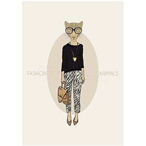 Wee Blue Coo Painting Drawing Fashion Animals Leopard Leggings Wall Art Print Wee Blue Coo Painting Drawing Fashion Animals Leopard Leggings Wall Art Print