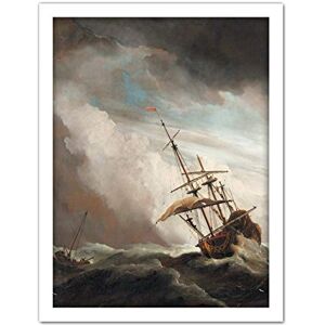 Artery8 A Ship On The High Seas Caught By A Squall Artwork Framed Wall Art Print 18X24 Inch Artery8 A Ship On The High Seas Caught By A Squall Artwork Framed Wall Art Print 18X24 Inch