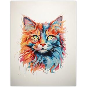 Artery8 Maine Coon Cat Lover Gift Pet Portrait Orange Blue Pink Artwork Painting Large Wall Art Poster Print Thick Paper 18X24 Inch Artery8 Maine Coon Cat Lover Gift Pet Portrait Orange Blue Pink Artwork Painting Large Wall Art Poster Print Thick Paper 18X24 Inch