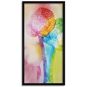 Artery8 Smudge Zentangle Flower Watercolour Painting Framed Wall Art Print Long 25X12 Inch Artery8 Smudge Zentangle Flower Watercolour Painting Framed Wall Art Print Long 25X12 Inch