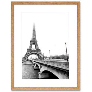 Wee Blue Coo Landmark Eiffel Tower Paris France Misty Black White Framed Wall Art Print Wee Blue Coo Landmark Eiffel Tower Paris France Misty Black White Framed Wall Art Print